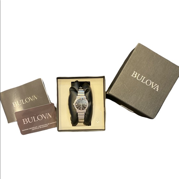 Bulova 17 Diamonds Black Mother of Pearl Watch - Picture 3 of 3